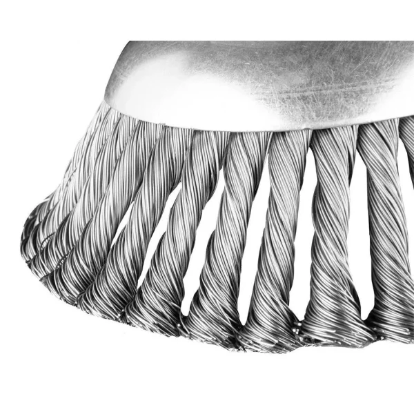 Perie sarma, tip cupa, cu toroane, pentru motocoasa/trimmer, otel, 150x25.4 mm, Graphite 