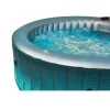 Piscina jacuzzi, gonflabila, rotunda, cu pompa si filtru, prelata acoperire, lumina LED, gri si alb, 930 L, 6 persoane, 204x70 cm, MSpa