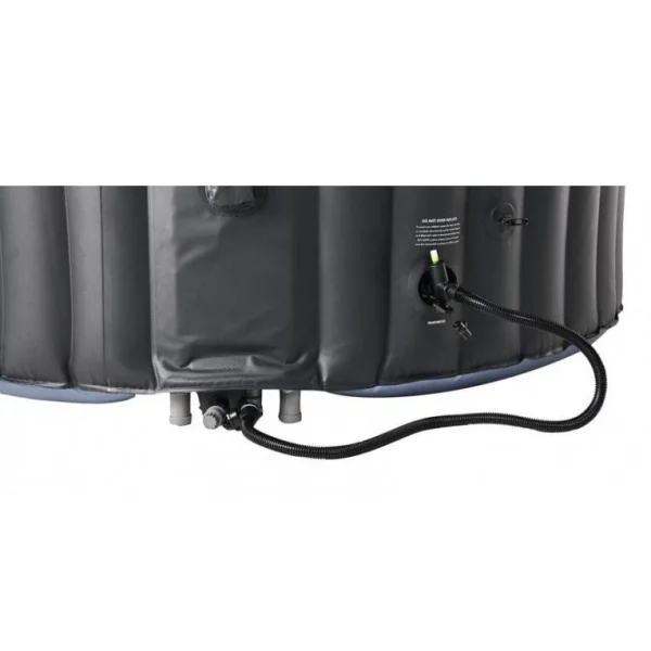 Piscina jacuzzi, gonflabila, rotunda, cu pompa si filtru, prelata acoperire, negru si albastru, 930 L, 6 persoane, 204x70 cm, MSpa