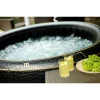 Piscina jacuzzi, gonflabila, rotunda, cu pompa si filtru, prelata acoperire, negru si galben, 930 L, 6 persoane, 204x70 cm, MSpa