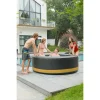 Piscina jacuzzi, gonflabila, rotunda, cu pompa si filtru, prelata acoperire, negru si galben, 930 L, 6 persoane, 204x70 cm, MSpa