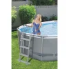 Piscina structura metalica, ovala, cu filtru, pompa, scara, dozator, prelata acoperire, gri, 488x305x107 cm, Bestway Power Steel