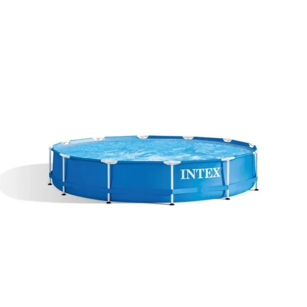 Piscina structura metalica, rotunda, cu filtru, pompa, albastru, 366x76 cm, Intex Metal Frame