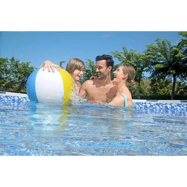 Piscina structura metalica, rotunda, cu filtru, pompa, scara, prelata acoperire, gri, 488x122 cm, Bestway Steel Pro