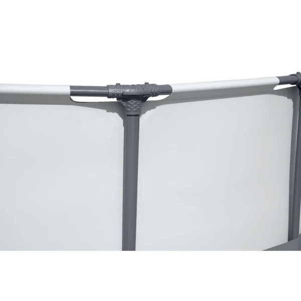 Piscina structura metalica, rotunda, cu filtru, pompa, scara, prelata acoperire, gri, 427x107 cm, Bestway Steel Pro