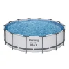 Piscina structura metalica, rotunda, cu filtru, pompa, scara, prelata acoperire, gri, 427x107 cm, Bestway Steel Pro