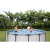 Piscina structura metalica, rotunda, cu filtru, pompa, scara, prelata acoperire, gri, 427x107 cm, Bestway Steel Pro