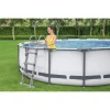 Piscina structura metalica, rotunda, cu filtru, pompa, scara, prelata acoperire, gri, 427x107 cm, Bestway Steel Pro