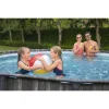 Piscina structura metalica, rotunda, cu filtru, pompa, scara, prelata acoperire, model lemn, gri, 427x107 cm, Bestway Steel Pro