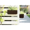 Jardiniera decorativa, suport metalic, sistem irigare,​​​​​​​ maro, 38x18x16.2 cm, Boardee Fencycase W Old