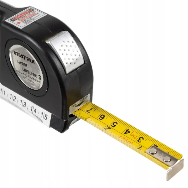 Nivela (boloboc), 3 bule, orizontal, vertical, unghi drept, 45 grade, cu laser, LR 44, 250 cm, Bigstren