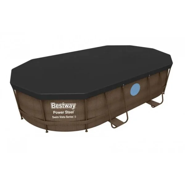 Prelata acoperire piscina, PVC, neagra, 418x230 cm, Bestway Flowclear