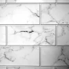 Panou decorativ, PVC, model marmura 3D, alb si negru, 96x48.5 cm