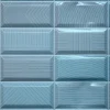 Panou decorativ, PVC, model caramida 3D, albastru, 96x48.5 cm