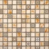 Panou decorativ, PVC, model mozaic, nuante portocaliu murdar, 96x48.5cm