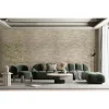 Panou decorativ, PVC, model piatra 3D, nuante crem, 96x48.5 cm