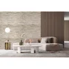 Panou decorativ, PVC, model piatra 3D, nuante crem, 96x48.5 cm