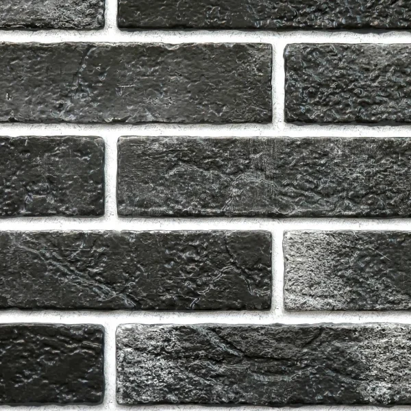 Panou decorativ, PVC, model caramida 3D, negru, 96x48.5cm