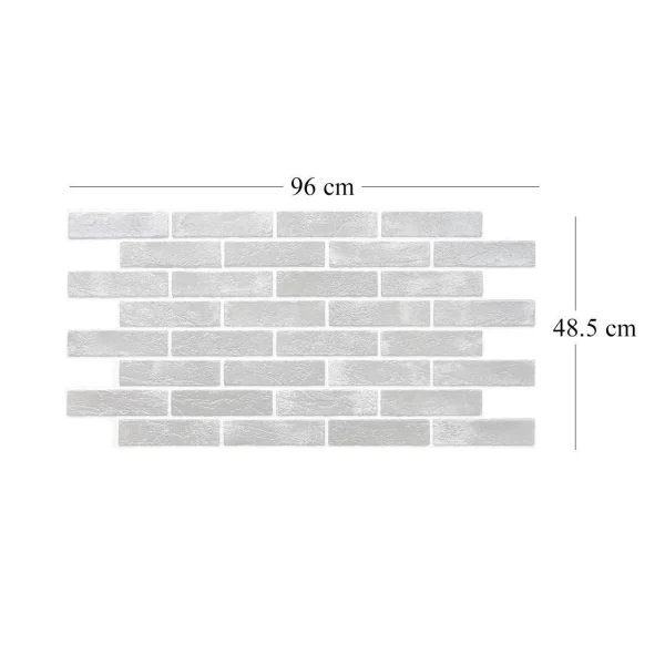 Panou decorativ, PVC, model caramida 3D, negru, 96x48.5cm
