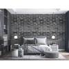 Panou decorativ, PVC, model caramida 3D, negru, 96x48.5cm