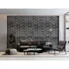 Panou decorativ, PVC, model caramida 3D, negru, 96x48.5cm