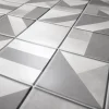 Panou decorativ, PVC, model marmura, geometric, alb si gri, 96x48.5cm