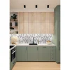 Panou decorativ, PVC, model marmura, geometric, alb si gri, 96x48.5cm