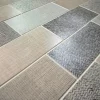 Panou decorativ, PVC, model textil 3D, nuante gri pastel, 96x48.5cm