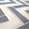 Panou decorativ, PVC, model zig-zag 3D, alb-albastru, 96x48.5cm