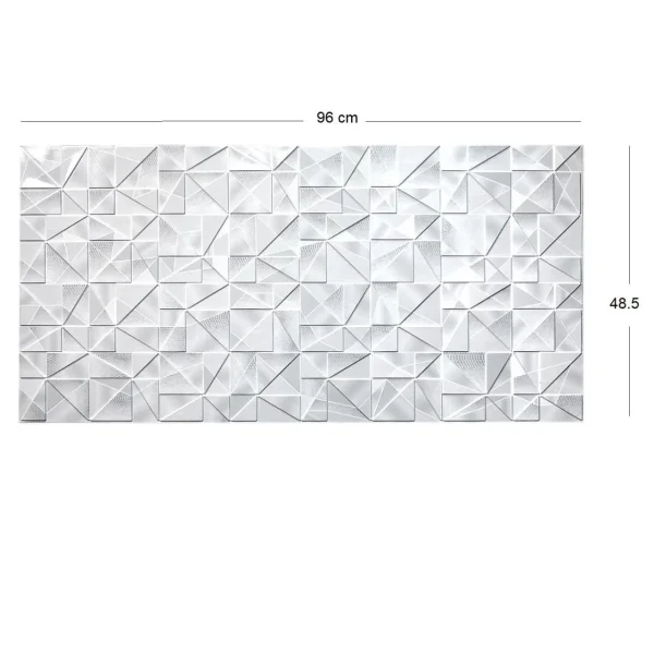 Panou decorativ, PVC, model marmura 3D, abstract, nuante gri, 96x48.5 cm 