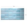 Panou decorativ, PVC, model caramida 3D, albastru, 96x48.5 cm