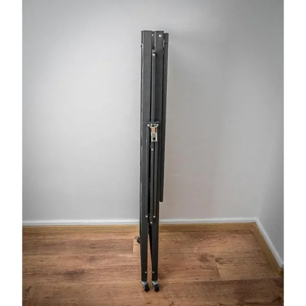 Raft depozitare, MagicHome, metalic, pliabil, pe roti, 5 polite, negru, max 250 kg, 72x34x163 cm