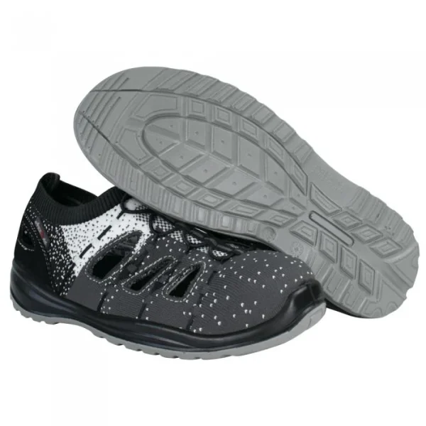 Sandale de lucru, SB, FO, SRA, Fly-knit, bombeu metalic, gri si negru, marimea 45, ART.MAS