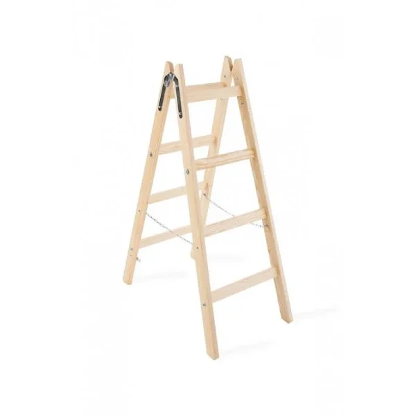 Scara lemn, 2 tronsoane, 4 trepte, carlig pentru galeata, max 150 kg, 1.32 m, Strend Pro