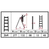 Scara lemn, 2 tronsoane, 4 trepte, carlig pentru galeata, max 150 kg, 1.32 m, Strend Pro