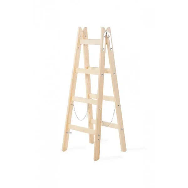 Scara lemn, 2 tronsoane, 4 trepte, carlig pentru galeata, max 150 kg, 1.32 m, Strend Pro