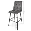 Scaun de bucatarie/bar, Artool, Libra, catifea bej deschis, picioare metal natur, 52x56x112 cm