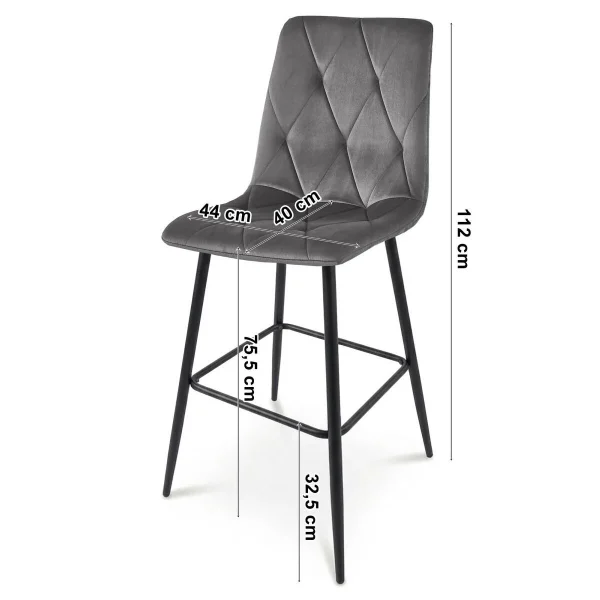 Scaun de bucatarie/bar, Artool, Libra, catifea bej deschis, picioare metal natur, 52x56x112 cm