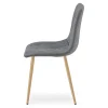 Scaun bucatarie/living, Artool, Libra, textil gri inchis, picioare metal natur, 44.5x54.5x87 cm