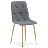 Scaun bucatarie/living, Artool, Libra, textil gri inchis, picioare metal natur, 44.5x54.5x87 cm