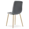Scaun bucatarie/living, Artool, Libra, textil gri inchis, picioare metal natur, 44.5x54.5x87 cm