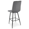 Scaun de bucatarie/bar, Artool, Libra, catifea gri inchis, picioare metal negru, 52x56x112 cm