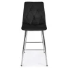 Scaun de bucatarie/bar, Artool, Libra, catifea neagra, picioare metal argintiu, 52x56x112 cm