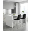 Scaun de bucatarie/bar, Artool, Libra, catifea neagra, picioare metal argintiu, 52x56x112 cm
