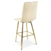 Scaun de bucatarie/bar, Artool, Libra, catifea bej deschis, picioare metal auriu, 52x56x112 cm