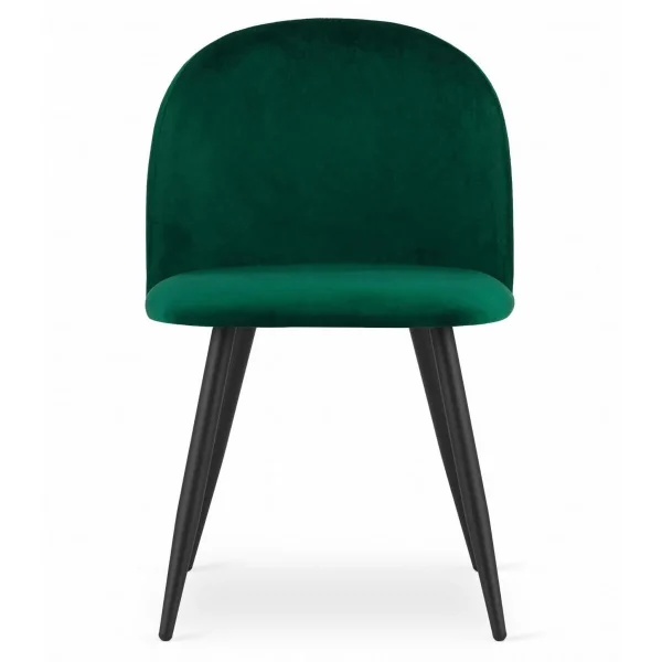 Scaun bucatarie/living, Artool, Bello, catifea verde, picioare metal negru, 46x42.5x76.5 cm