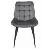 Scaun bucatarie/living, Artool, Bera, catifea, metal, gri si negru, 54x60x88 cm