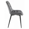 Scaun bucatarie/living, Artool, Bera, catifea, metal, gri si negru, 54x60x88 cm