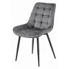 Scaun bucatarie/living, Artool, Bera, catifea, metal, gri si negru, 54x60x88 cm