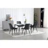 Scaun bucatarie/living, Artool, Bera, catifea, metal, gri si negru, 54x60x88 cm